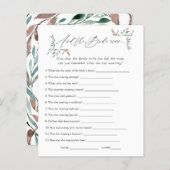 Greenery Winter Bridal Shower Game (Front/Back)