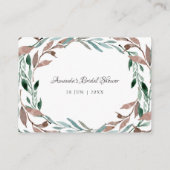 Greenery Winter Bridal Shower Recipe Request Enclosure Card (Back)