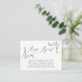 Greenery Winter Bridal Shower Recipe Request Enclosure Card (Standing Front)