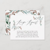 Greenery Winter Bridal Shower Recipe Request Enclosure Card (Front/Back)