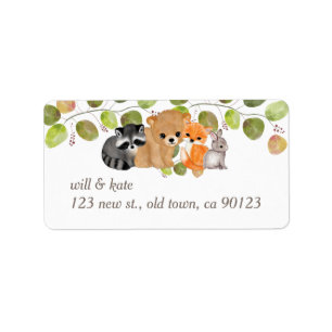 Greenery Woodland Animal Return Address Labels