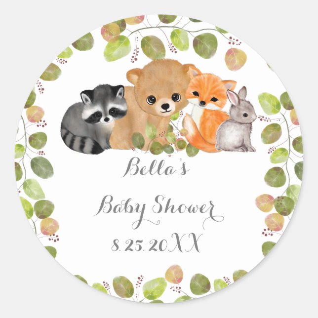 Greenery Woodland Animal Stickers (Front)