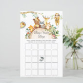 Greenery Woodland Animals Baby Shower Bingo Game (Standing Front)