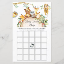 Greenery Woodland Animals Baby Shower Bingo Game