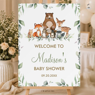 Greenery Woodland Animals Baby Shower Welcome Foa Foam Board