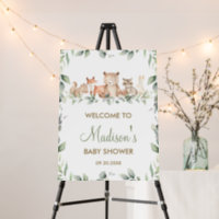 Greenery Woodland Animals Baby Shower Welcome  Foam Board