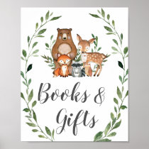 Greenery Woodland Animals Books and Gifts Sign