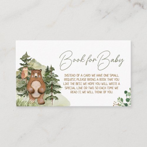 Greenery Woodland Animals Books for Baby Enclosure Card