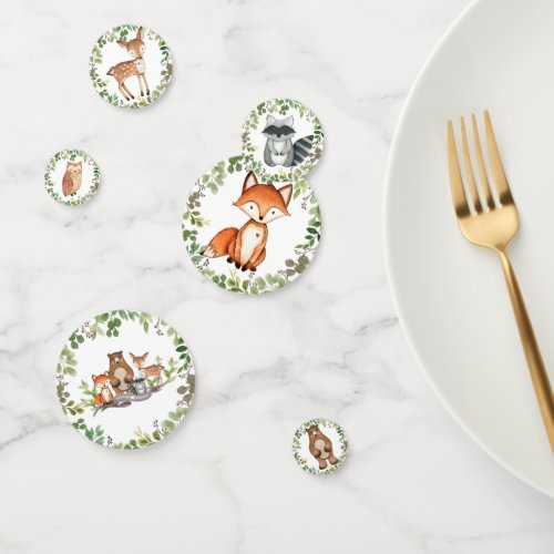 Greenery Woodland Animals Forest Party Baby Shower Confetti