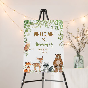 Greenery Woodland Baby Shower Welcome Sign