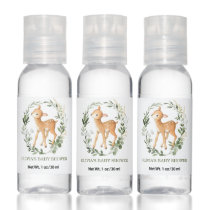 Greenery Woodland Deer Baby Shower Birthday Favors Hand Sanitizer