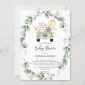 Greenery Woodland Drive By Baby Shower Neutral Invitation (Front)
