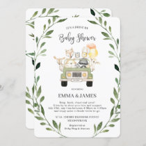 Greenery Woodland Drive By Baby Shower Neutral Invitation