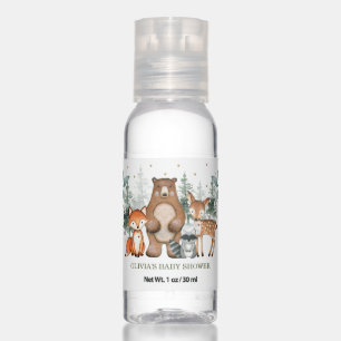 Greenery Woodland Forest Animals Baby Shower Favor Hand Sanitizer