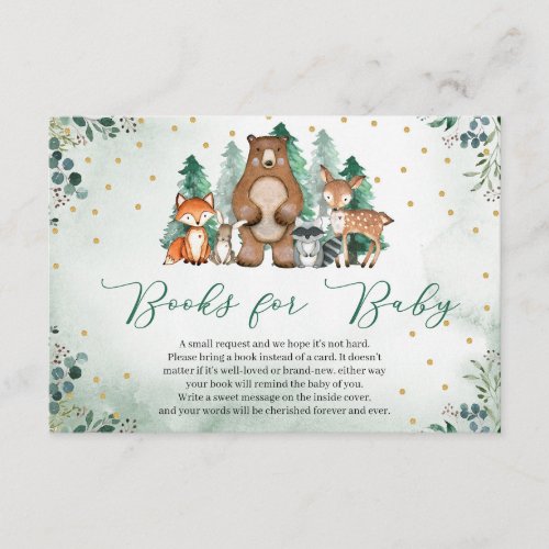 Greenery woodland forest animals Book Request Enclosure Card