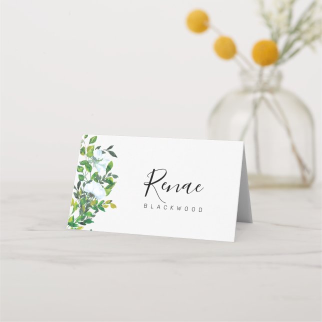 Greenery Woodland Place Card (Front)