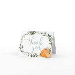 Greenery wreath and pumpkins fall thank you card Greenery wreath and pumpkins fall thank you card