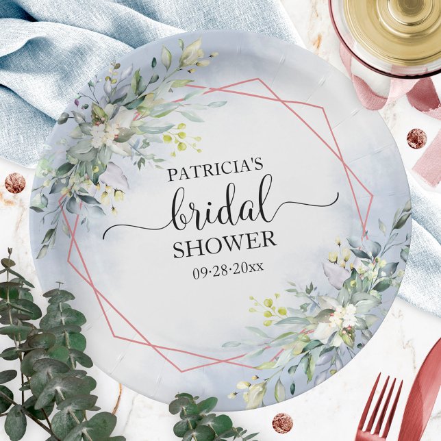 Greenery Wreath Bridal Shower Paper Plates (Creator Uploaded)