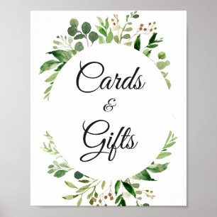 Greenery Wreath Cards and Gifts Sign