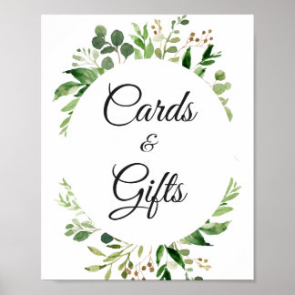 Greenery Wreath Cards and Gifts Sign