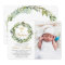 Greenery Wreath Gold Cross Boy Baptism Photo