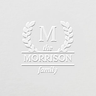 Greenery Wreath Monogram & Family Name Embosser