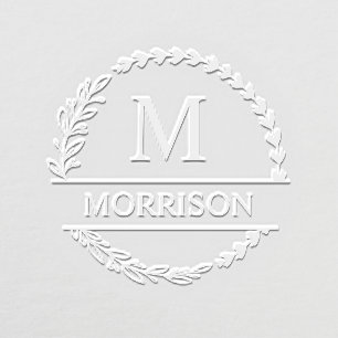 Greenery Wreath Monogram & Name Embosser