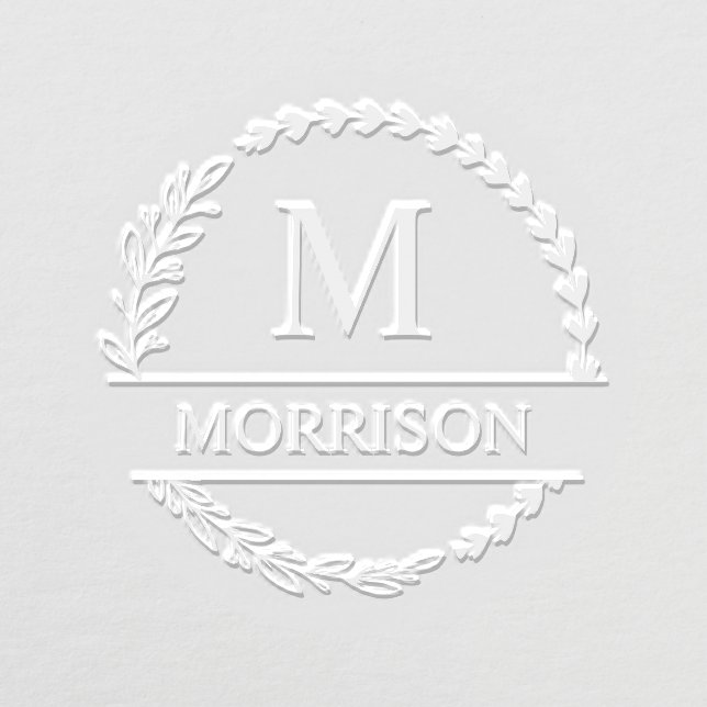 Greenery Wreath Monogram & Name Embosser (Design)