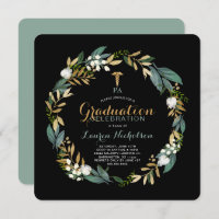 Greenery Wreath PA Graduation Party Invitation