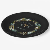 Greenery wreath RN graduation party decor Paper Plates (Angled)