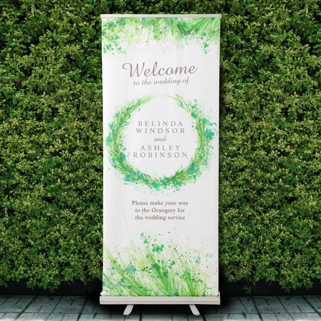 Greenery wreath watercolor art welcome banner (Creator Uploaded)