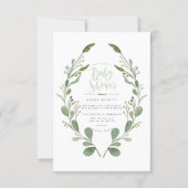 Greenery Wreath Watercolor | Baby Shower Invite (Front)