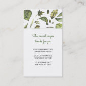 Greenery Wreath Watercolor Laurel Leaves Organic Business Card (Back)