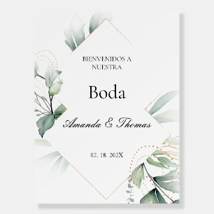  Greenery wreath Welcome Wedding Sign