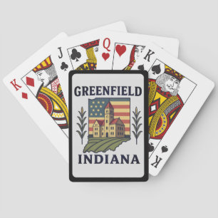 Greenfield Indiana American Flag  Poker Cards