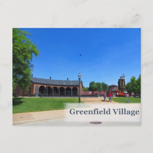 Greenfield Village Roundhouse Postcard
