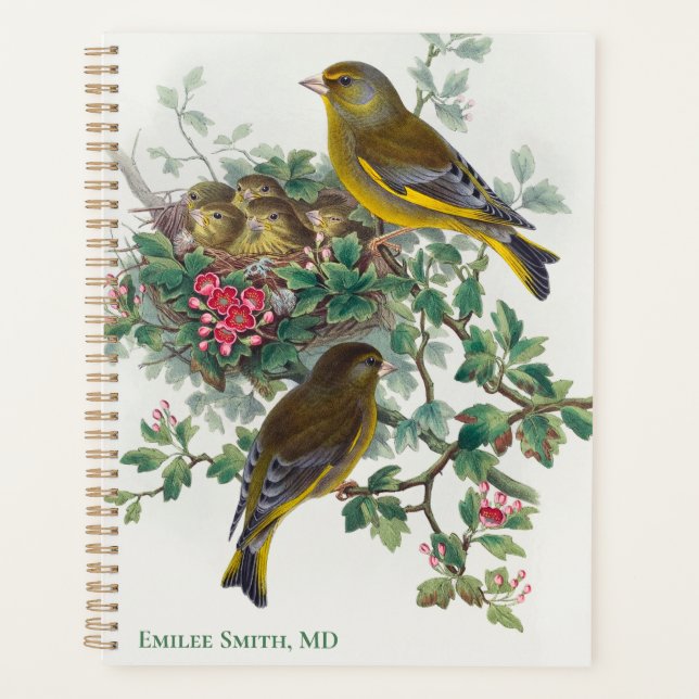 Greenfinch Bird by John Gould Planner (Front)