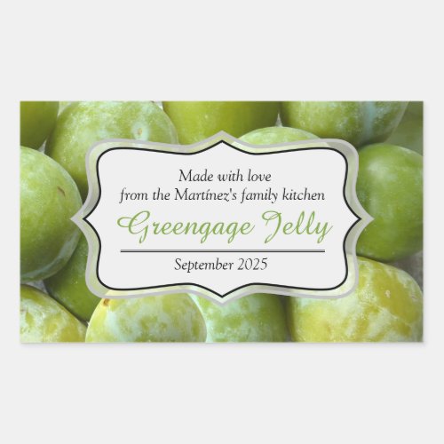 Greengage jelly jam preserve label sticker