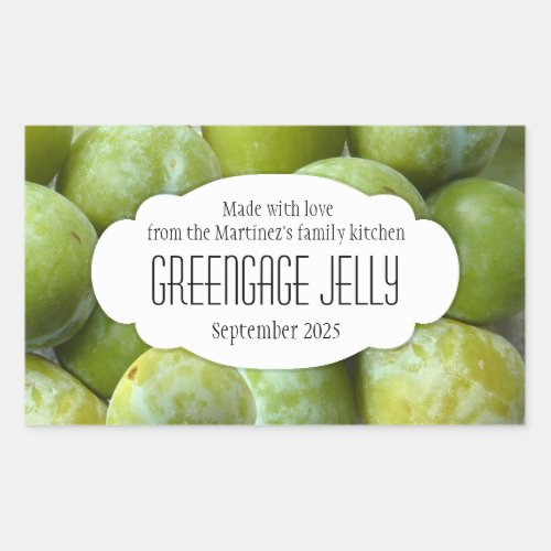 Greengage jelly jam preserve label sticker