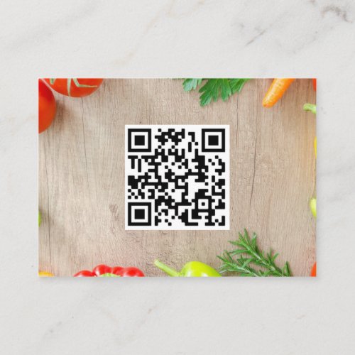 Greengrocer Fruit  Vegetables QR Code Business Ca Business Card