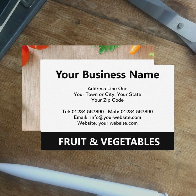 Greengrocer Fruit & Vegetables QR Code Business Ca Card (Creator Uploaded)