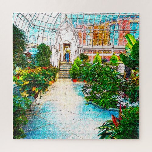 Greenhouse Afternoon Walk Sketch Jigsaw Puzzle