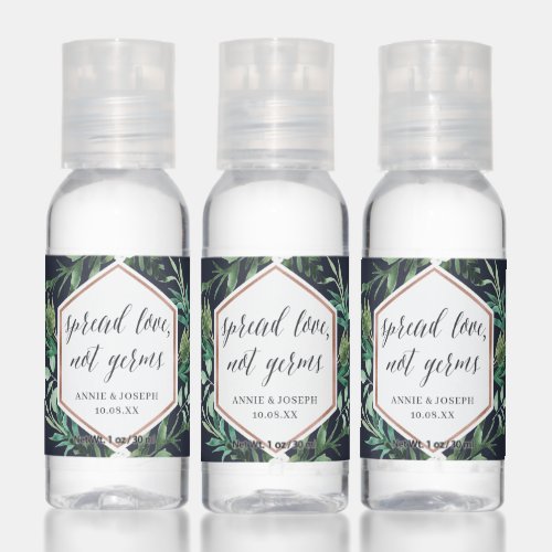 Greenhouse  Cute Spread Love Not Germs Wedding Hand Sanitizer