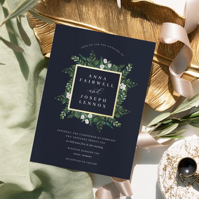 Greenhouse | Elegant Watercolor Botanical Wedding Foil Invitation (Creator Uploaded)
