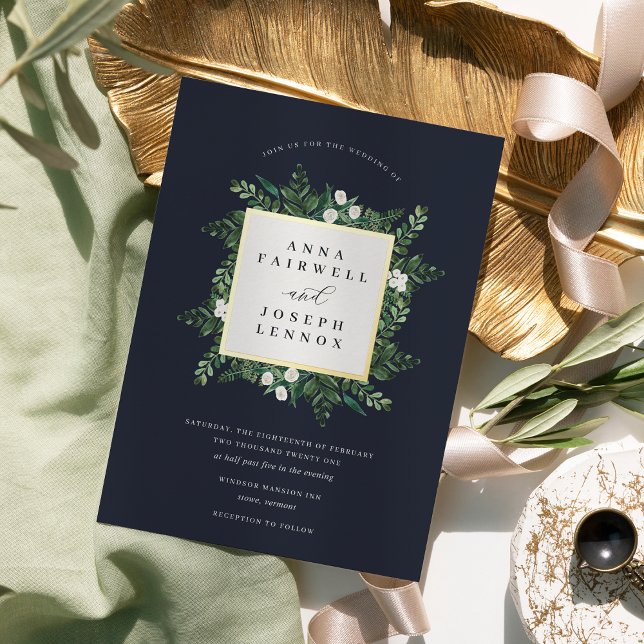 Greenhouse | Elegant Watercolor Botanical Wedding Foil Invitation (Creator Uploaded)