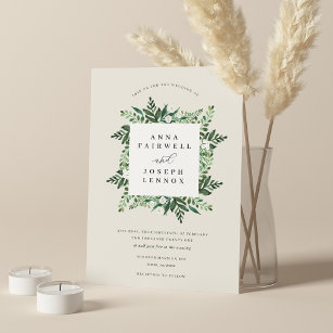 Greenhouse   Elegant Watercolor Botanical Wedding Invitation