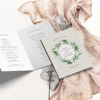 Greenhouse Frame | Watercolor Botanical Wedding Program