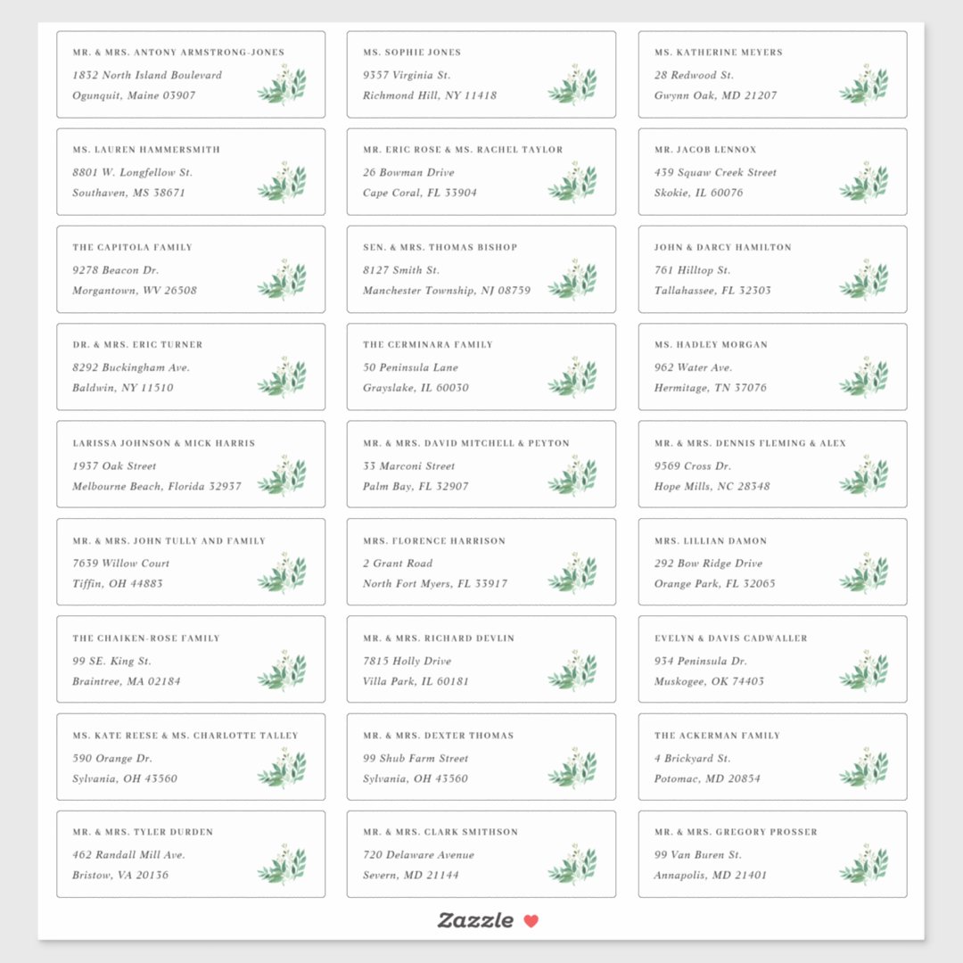 Greenhouse Individual Guest Address Labels Zazzle