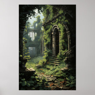 Greenhouse Ivy Fern Print, Dark Academia Botanical Poster