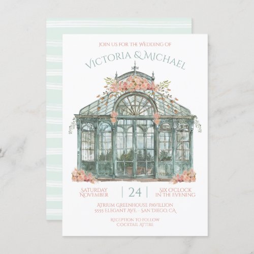 Greenhouse Venue Wedding Watercolor Invitation